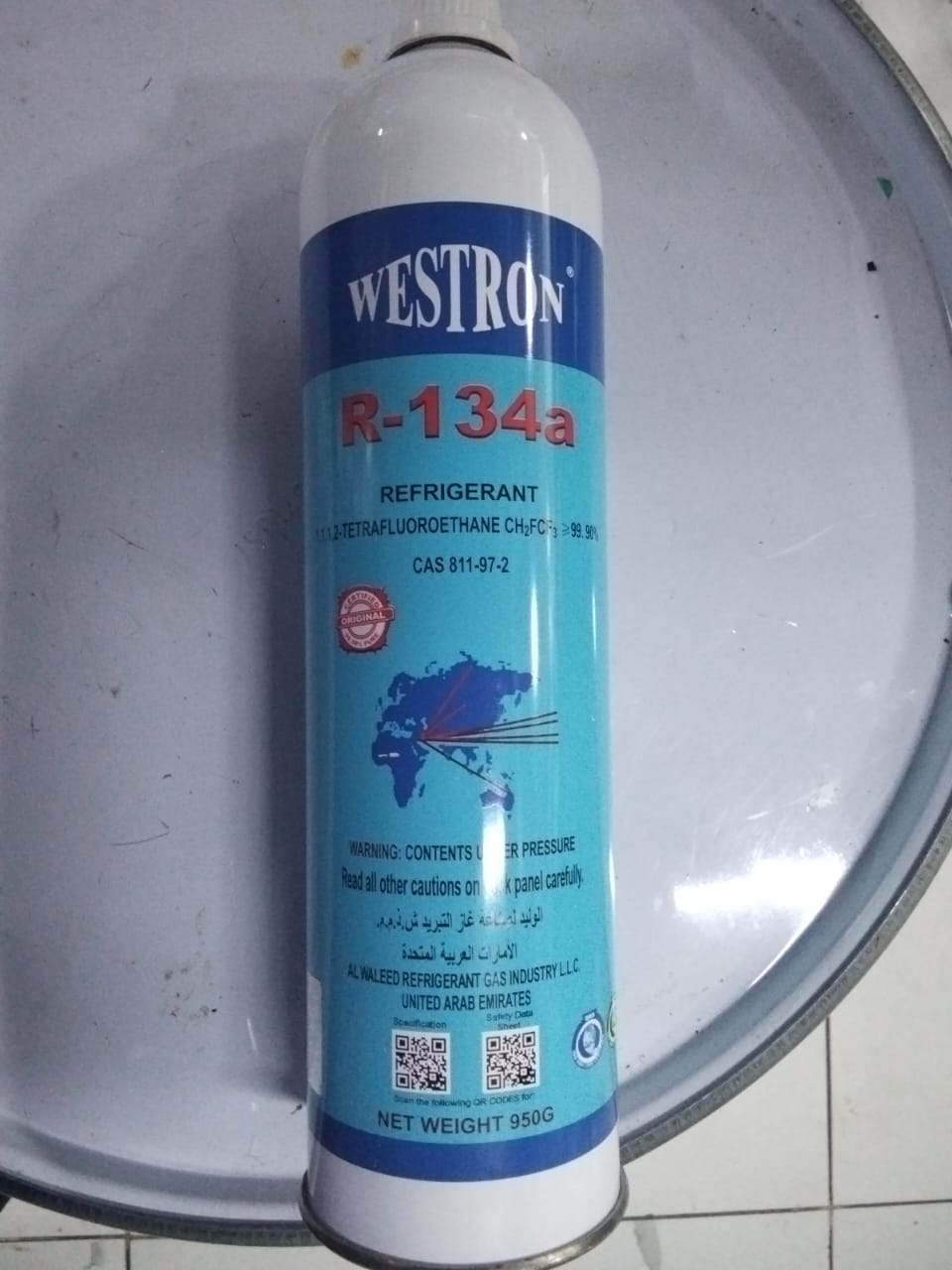 Westron R134a gas cans 950g